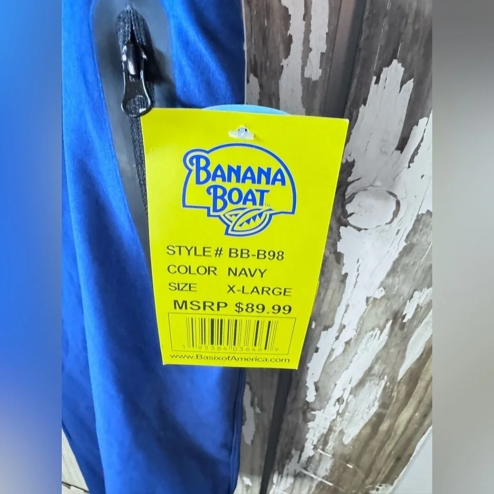 Banana Boat Shorts Men’s XL Navy & Yellow NWT UPF 50+ Inseam 11”